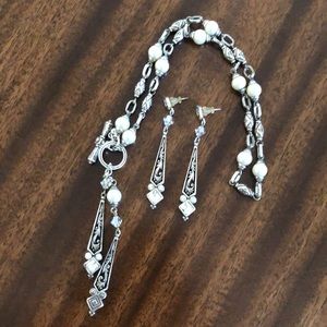 Brighton ZOE Toggle necklace and matching earrings set rare retired